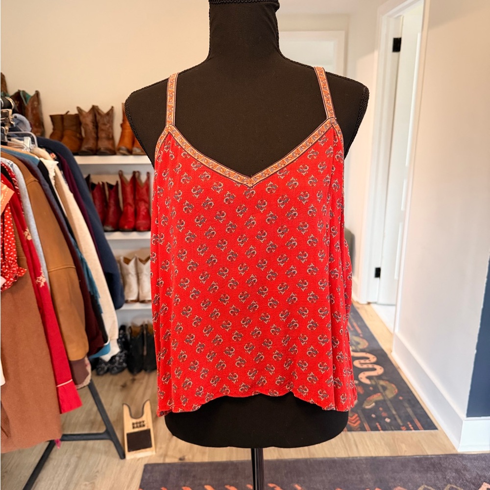 Arnhem Red Patterned Camisole Top